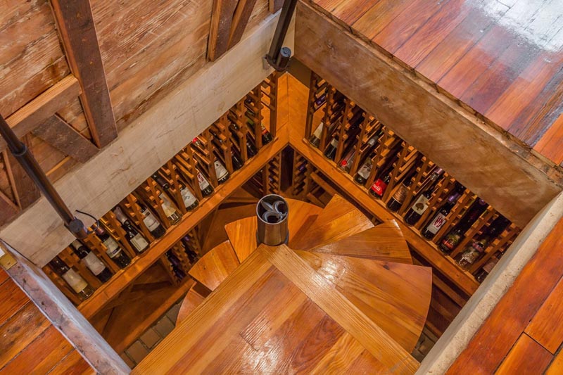 Hardwood Flooring Staircase Case Refinish to Wine Cellar